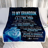 Personalized To My Grandson I Love You Forever Blanket From Grandpa Lion Grandson Birthday Gifts Graduation Christmas Customized Fleece Throw Blanket | siriusteestore