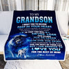 Personalized To My Grandson Lion From Grandma Papa Blanket Believe Your Heart Grandson Gift Birthday Graduation Christmas Custom Customized Fleece Blanket | siriusteestore