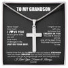 Stainless Cross Necklace | Personalized To My Grandson Necklace From Grandma Papa Smarter Than You Think Grandson Birthday Christmas Customized Gift Box Message Card | siriusteestore