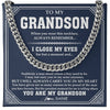 Cuban Link Chain Necklace Stainless Steel | 1 | Personalized To My Grandson Necklace From Grandma Papa Suddenly A Man Jewelry Grandson Birthday Gifts Graduation Christmas Customized Gift Box Message Card | siriusteestore