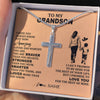 Stainless Cross Necklace Stainless Steel | 2 | Personalized To My Grandson Necklace From Grandma Promise To Love You Grandson Birthday Gifts Graduation Christmas Customized Gift Box Message Card | siriusteestore