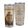 Personalized To My Grandson Tumbler Cup From Grandpa Papa Whenever You Fell Overwhelmed Lion Grandson Birthday Gifts Graduation Christmas Custom Travel Mug | siriusteestore