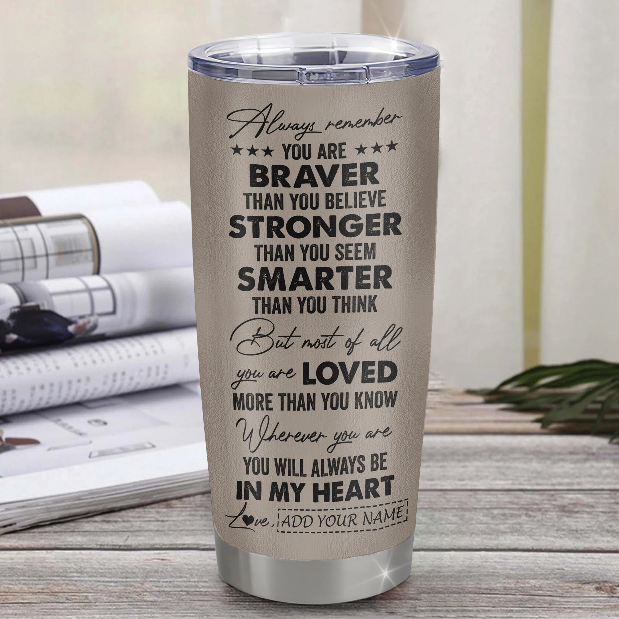 Personalized To My Grandson Tumbler From Grandma Nana Wolf Braver Stronger Smarter Grandson Birthday Graduation Christmas Custom Stainless Steel Cup Travel Mug | siriusteestore
