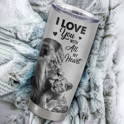 Personalized To My Grandson Tumbler From Papa Grandpa Stainless Steel Cup I Love You With All My Heart Grandson Birthday Graduation Christmas Travel Mug | siriusteestore