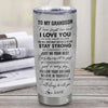 Personalized To My Grandson Tumbler From Papa Grandpa Stainless Steel Cup I Love You With All My Heart Grandson Birthday Graduation Christmas Travel Mug | siriusteestore
