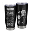 Personalized To My Grandson Tumbler From Papa Grandpa Stainless Steel Cup Whenever You Feel Overwhelmed Grandson Birthday Graduation Christmas Travel Mug | siriusteestore