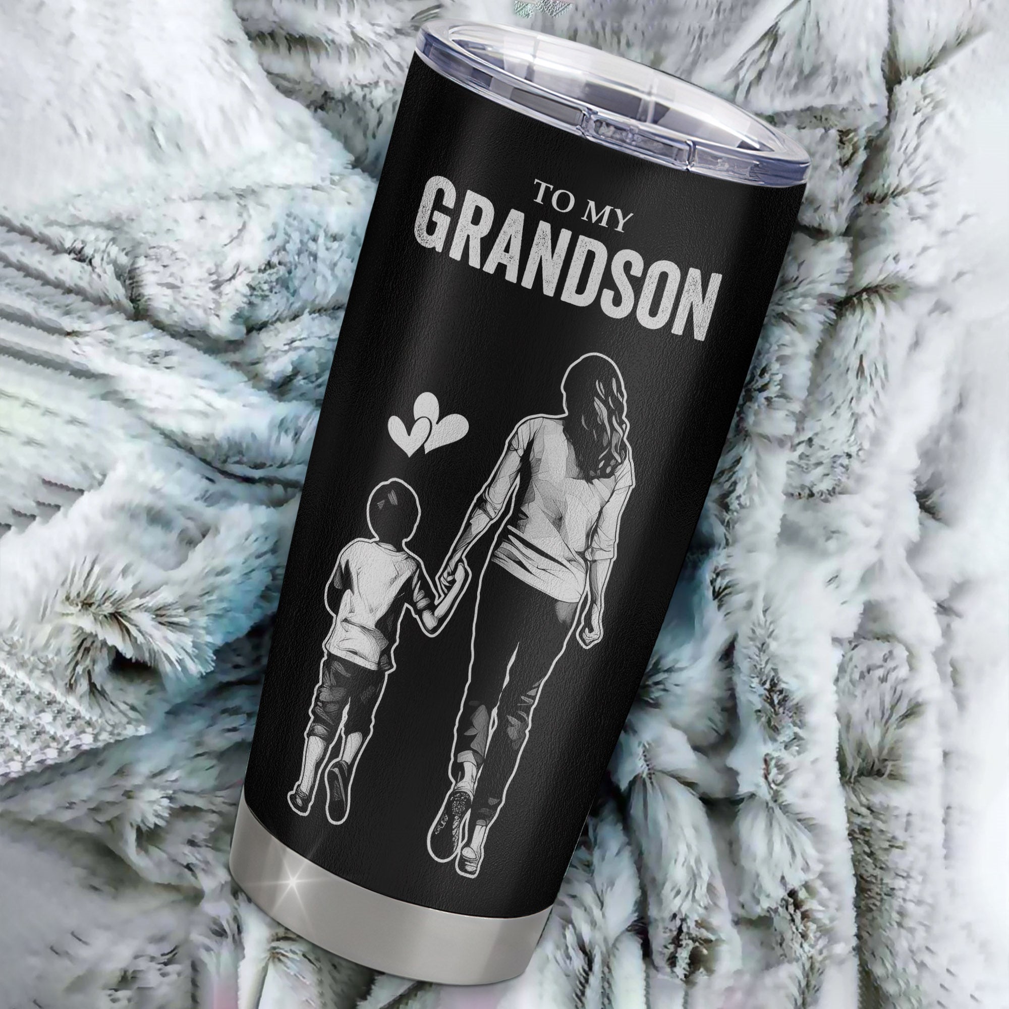 Personalized To My Grandson Tumbler Stainless Steel Cup I Love You Forever From Grandma Grandson Birthday Gifts Christmas Thanksgiving Graduation Custom Travel Mug | siriusteestore