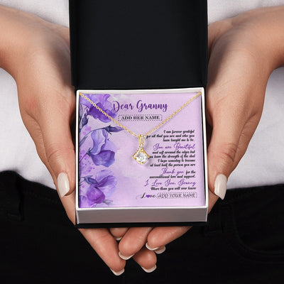Alluring Beauty Necklace 18K Yellow Gold Finish | 2 | Personalized To My Granny Gifts From Granddaughter Necklace Flower You Are Beautiful Gifts For Granny Mothers Day Birthday Christmas Gift Box Message Card | siriusteestore.myshopify