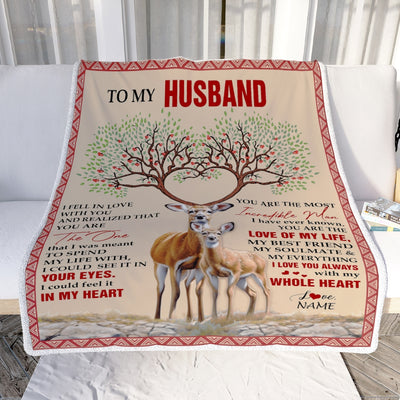 Personalized To My Husband Blanket From Wife Deer You Are The Love Of My Life Husband Birthday Wedding Anniversary Christmas Customized Fleece Blanket | siriusteestore