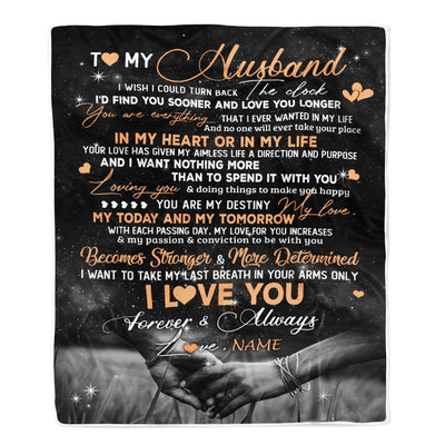 Personalized To My Husband Blanket From Wife I'd Find You Sooner Love You Longer Husband Anniversary Wedding Valentines Day Christmas Fleece Throw Blanket | siriusteestore