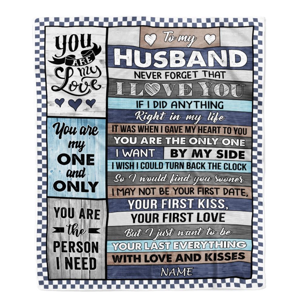 Personalized To My Husband Blanket From Wife Wood You Are My Love Husband Birthday Wedding Anniversary Valentines Christmas Customized Gift Fleece Blanket | siriusteestore