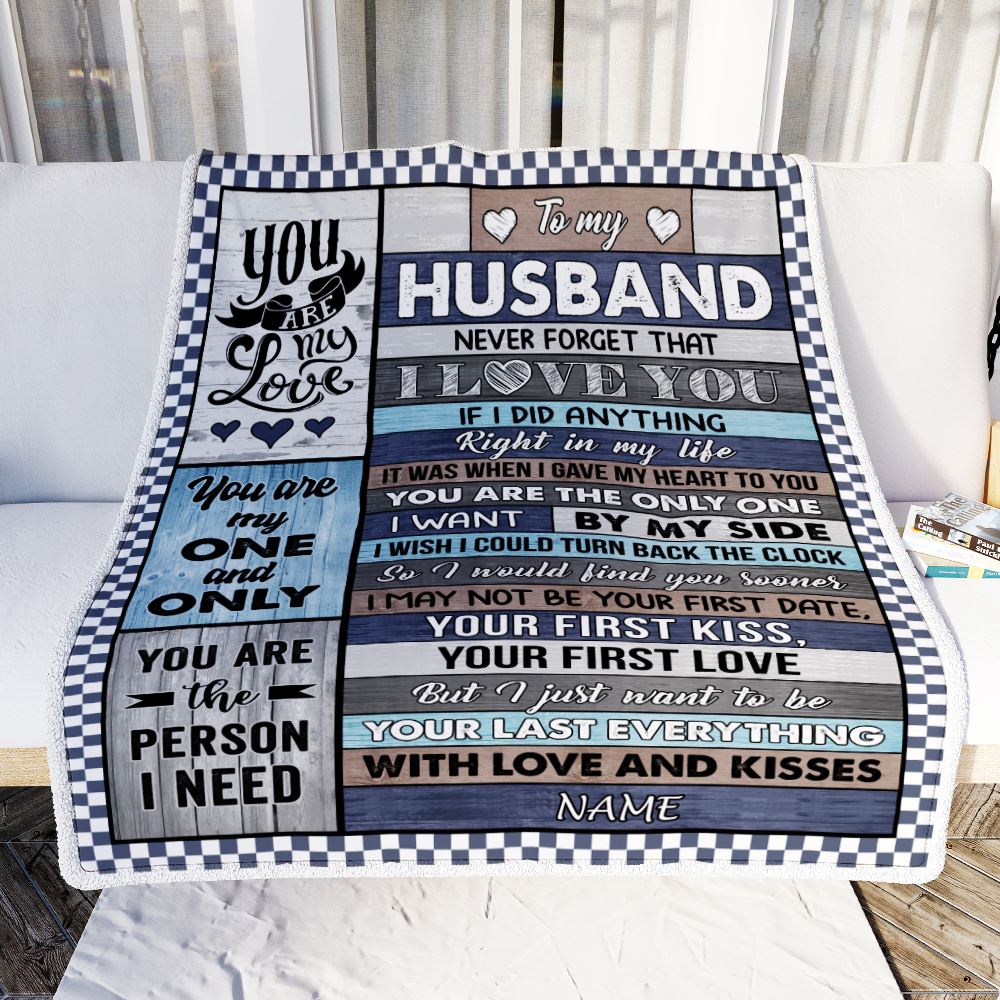 Personalized To My Husband Blanket From Wife Wood You Are My Love Husband Birthday Wedding Anniversary Valentines Christmas Customized Gift Fleece Blanket | siriusteestore