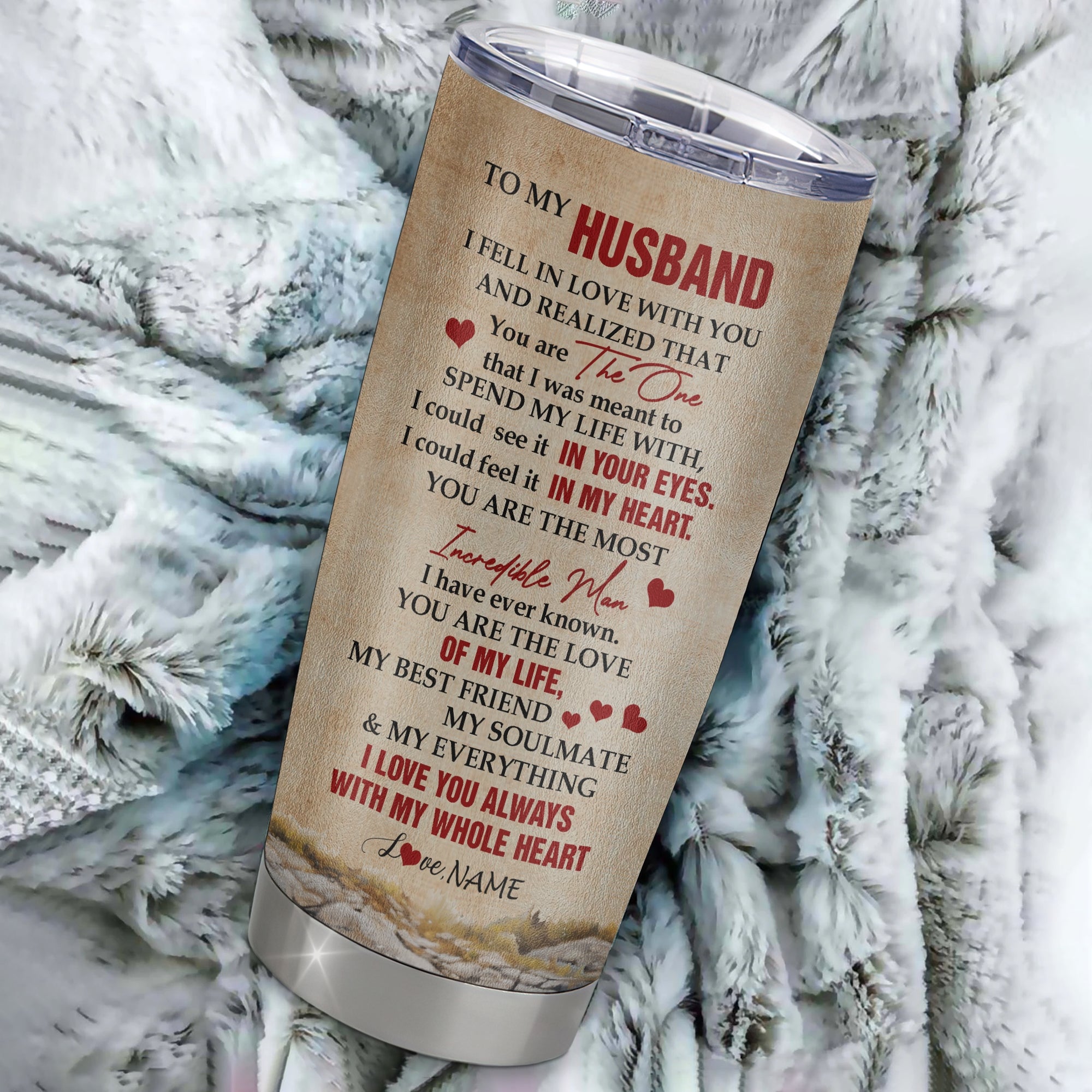 Personalized To My Husband From Wife Stainless Steel Tumbler Cup Deer You Are The Love Of My Life Husband Birthday Anniversary Wedding Day Christmas For Her Travel Mug | siriusteestore