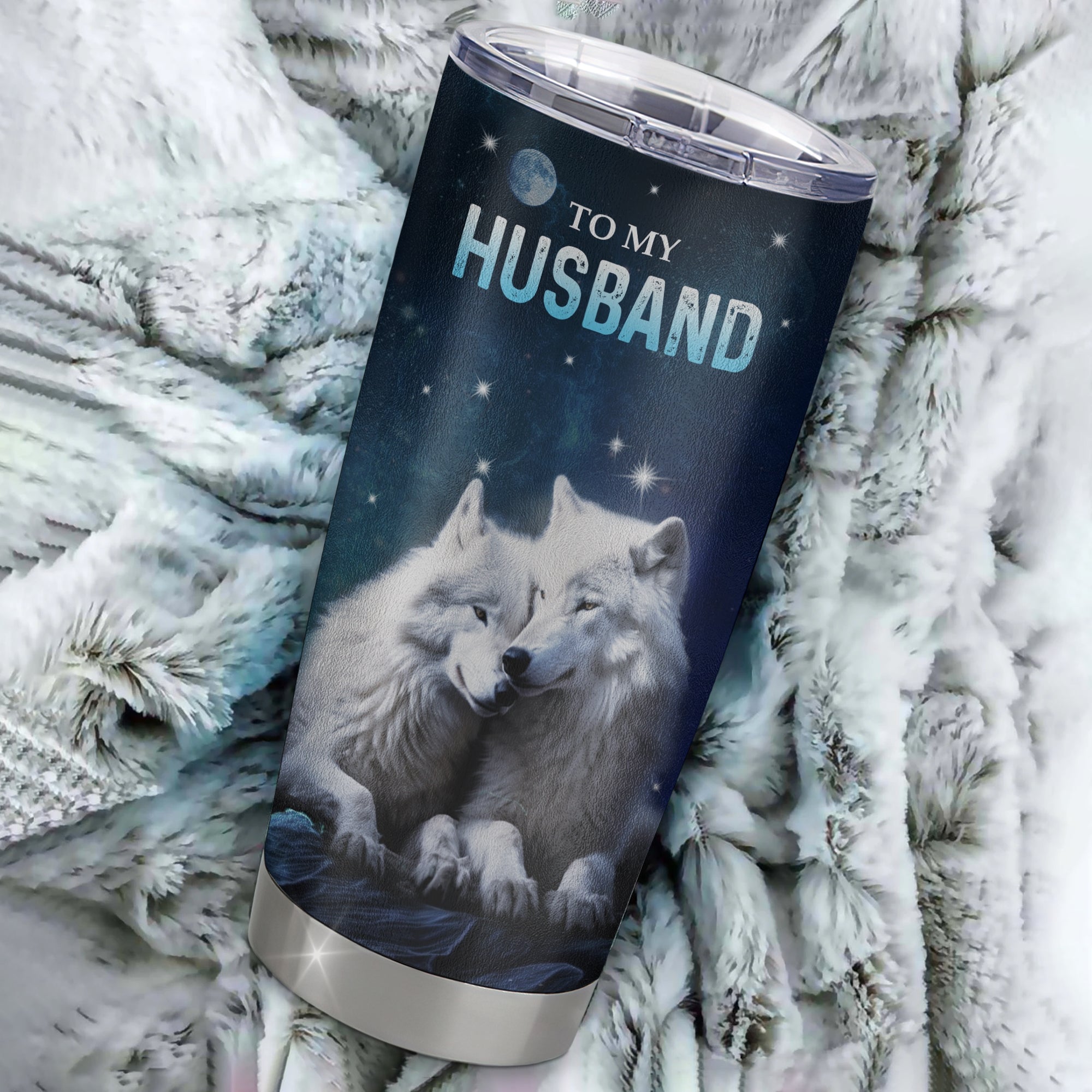 Personalized To My Husband From Wife Stainless Steel Tumbler Cup I Want You Wolf Husband For Him Birthday Anniversary Valentines Day Wedding Christmas Travel Mug | siriusteestore