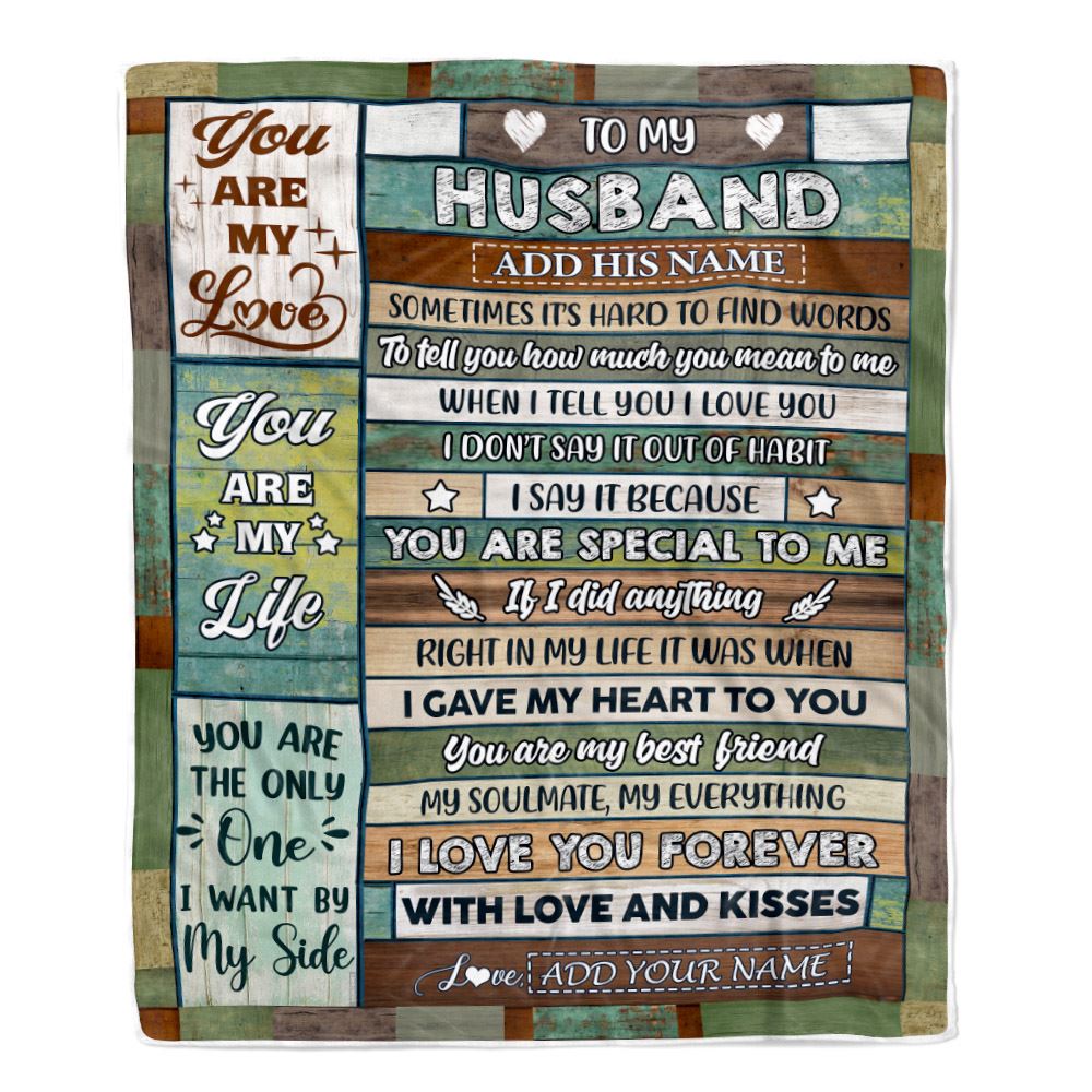 Personalized To My Husband Gifts From Wife Blanket Wood Sometimes Birthday Gifts For Husband Fathers Day Anniversary Wedding Gift Christmas Fleece Blanket | siriusteestore