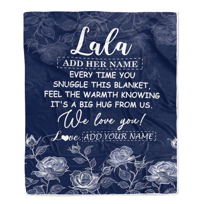 Personalized To My Lala Gifts Blanket From Granddaughter Grandson Blue Flower Love You Birthday Gifts For Lala Mothers Day Christmas Lala Fleece Throw Blanket | siriusteestore
