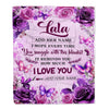 Personalized To My Lala Gifts Blanket From Granddaughter Grandson Purple Floral Birthday Gifts For Lala Mothers Day Christmas Custom Fleece Throw Blanket | siriusteestore