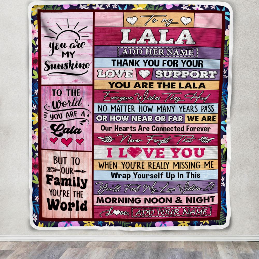 Personalized To My Lala Gifts Blanket From Granddaughter Grandson Wood You Are The Lala Birthday Gifts Mothers Day Christmas Customized Fleece Blanket | siriusteestore