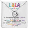 Forever Love Necklace 14K White Gold Finish | 1 | Personalized To My Lala Necklace From Grandkids Granddaughter We Squeezed This Necklace Lala Birthday Mothers Day Christmas Customized Gift Box Message Card | siriusteestore