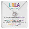 Love Knot Necklace 14K White Gold Finish | 1 | Personalized To My Lala Necklace From Grandkids Granddaughter We Squeezed This Necklace Lala Birthday Mothers Day Christmas Customized Gift Box Message Card | siriusteestore