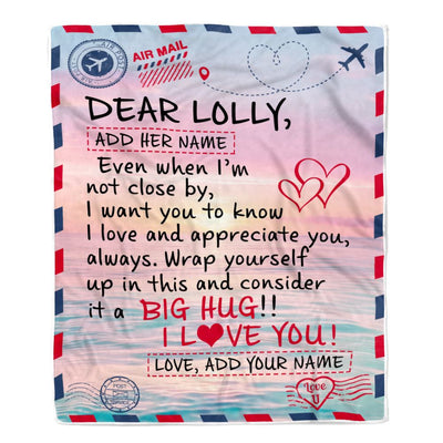 Personalized To My Lolly Blanket From Granddaughter Grandson Letter Mail To Lolly Gifts Happy Birthday Gifts Mothers Day Christmas Custom Name Fleece Blanket | siriusteestore