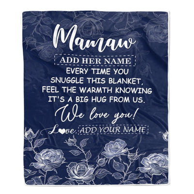 Personalized To My Lolly Gifts Blanket From Granddaughter Grandson Blue Flower Love You Birthday Gifts For Lolly Mothers Day Christmas Lolly Fleece Blanket | siriusteestore