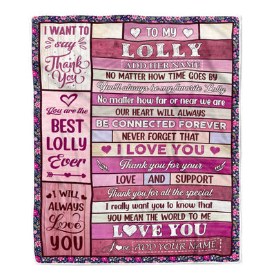 Personalized To My Lolly Gifts Blanket From Grandkids Grandson Wood My Favorite Lolly Birthday Gifts Mothers Day Christmas Customized Fleece Blanket | siriusteestore