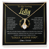Alluring Beauty Necklace 18K Yellow Gold Finish | 1 | Personalized To My Lolly Gifts Necklace From Granddaughter Grandson Grateful Thank You Lolly Birthday Mothers Day Jewelry Customized Gift Box Message Card | siriusteestore
