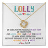 Love Knot Necklace 18K Yellow Gold Finish | 1 | Personalized To My Lolly Necklace From Grandkids Granddaughter We Squeezed This Necklace Lolly Birthday Mothers Day Jewelry Customized Gift Box Message Card | siriusteestore