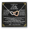 Interlocking Hearts Necklace Stainless Steel & Rose Gold Finish | 1 | Personalized To My Lolly Necklace Gifts Meaningful Gift To Lolly From Granddaughter Without You There Is No Me Mothers Day Birthday Gift Box Message Card | https://siriusteestore.