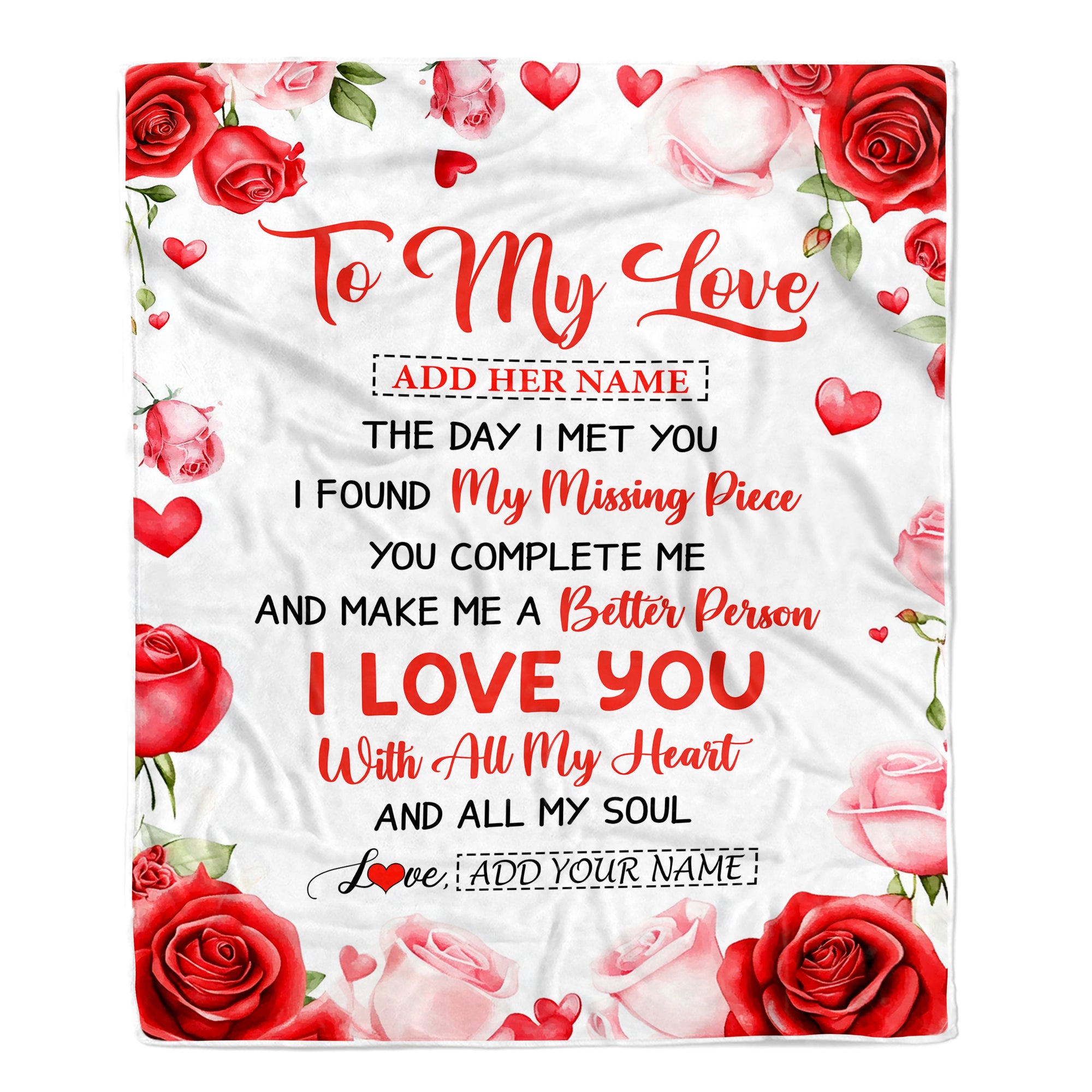 Personalized To My Love Blanket The Day I Met You Gifts For Girlfriend Wife Anniversary Romantic For Women Mothers Day Birthday Gifts Christmas Fleece Blanket | siriusteestore