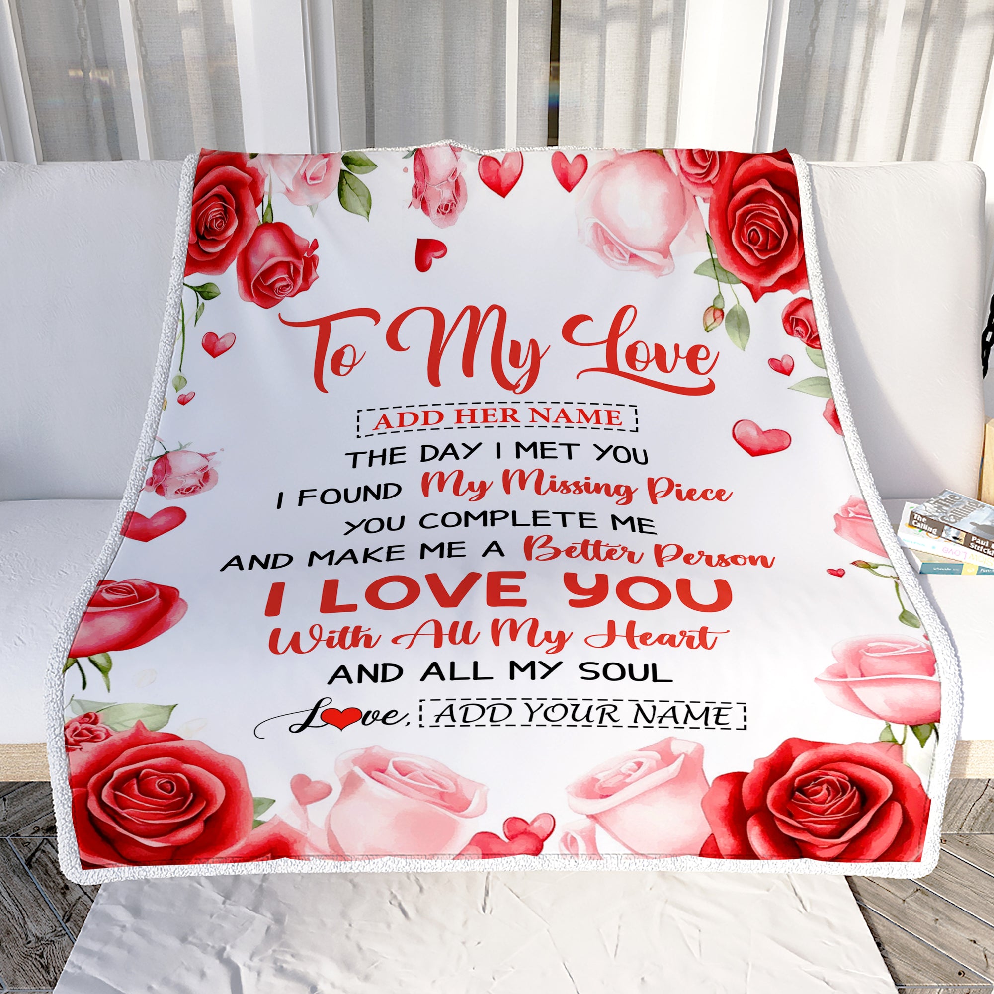 Personalized To My Love Blanket The Day I Met You Gifts For Girlfriend Wife Anniversary Romantic For Women Mothers Day Birthday Gifts Christmas Fleece Blanket | siriusteestore