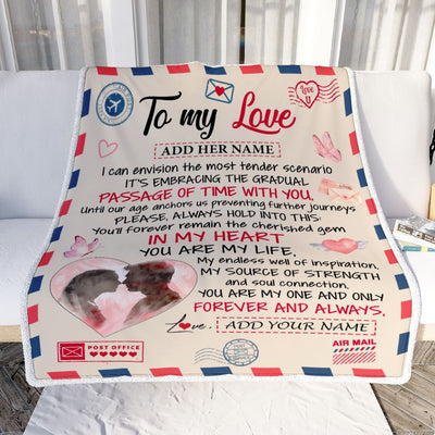 Personalized To My Love For Wife From Husband Blanket Letter You Are My Life Girlfriend Wife Birthday Gift Valentines Day Christmas Customized Fleece Blanket | siriusteestore