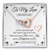 Interlocking Hearts Necklace Stainless Steel & Rose Gold Finish | 1 | Personalized To My Love Jewelry Gifts You're A Precious Gift Romantic Necklace For Girlfriend Wife Birthday Christmas Valentines Custom Gift Box Message Card | https://siriusteestore.