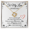 Love Knot Necklace 18K Yellow Gold Finish | 1 | Personalized To My Love Jewelry Gifts You're A Precious Gift Romantic Necklace For Girlfriend Wife Birthday Christmas Valentines Custom Gift Box Message Card | https://siriusteestore.