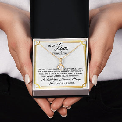 Alluring Beauty Necklace 18K Yellow Gold Finish | 2 | Personalized To My Love Necklace For Women Love Letter Romatic Gifts For Her Wife Gift From Husband Girlfriend Birthday Valentines Custom Gift Box Message Card | https://siriusteestore.