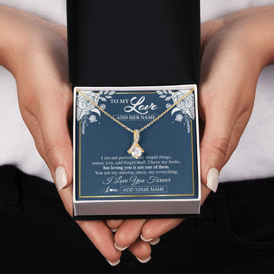 Alluring Beauty Necklace 18K Yellow Gold Finish | 2 | Personalized To My Love Necklace My Everything Romatic Gifts For Her Wife Gift From Husband Girlfriend Birthday Valentines Day Custom Gift Box Message Card | siriusteestore.myshopify