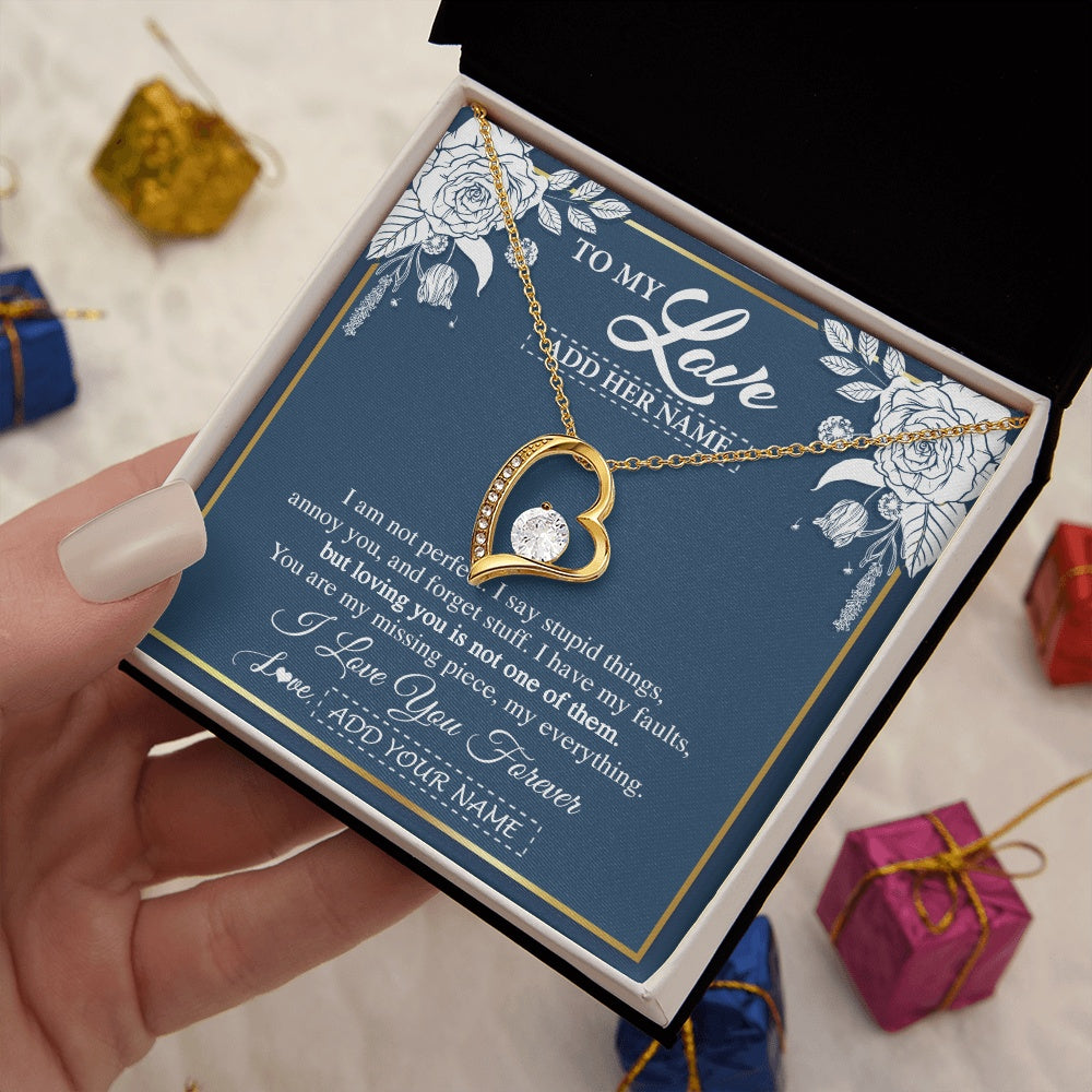 Forever Love Necklace 18K Yellow Gold Finish | 2 | Personalized To My Love Necklace My Everything Romatic Gifts For Her Wife Gift From Husband Girlfriend Birthday Valentines Day Custom Gift Box Message Card | siriusteestore.myshopify