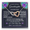 Interlocking Hearts Necklace Stainless Steel & Rose Gold Finish | 1 | Personalized To My Lovely Granddaughter Necklace Gift From Granparents Feel My Love Granddaughter Birthday Gift Mother's Day Christmas Gift Box Message Card | siriusteestore.myshopify