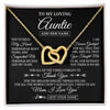 Interlocking Hearts Necklace 18K Yellow Gold Finish | 1 | Personalized To My Loving Auntie Necklace From Niece You've Help My Hand Auntie Gift From Nephew Auntie Birthday Gifts Mothers Day Custom Gift Box Message Card | siriusteestore.myshopify