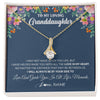 Alluring Beauty Necklace 18K Yellow Gold Finish | 1 | Personalized To My Loving Granddaughter Necklace From Grandma No Matter The Distance Granddaughter Birthday Christmas Jewelry Customized Gift Box Message Card | siriusteestore