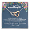 Interlocking Hearts Necklace Stainless Steel & Rose Gold Finish | 1 | Personalized To My Loving Granddaughter Necklace From Grandma No Matter The Distance Granddaughter Birthday Christmas Jewelry Customized Gift Box Message Card | siriusteestore