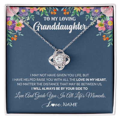 Love Knot Necklace 14K White Gold Finish | 1 | Personalized To My Loving Granddaughter Necklace From Grandma No Matter The Distance Granddaughter Birthday Christmas Jewelry Customized Gift Box Message Card | siriusteestore