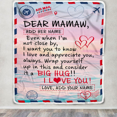 Personalized To My Mamaw Blanket From Granddaughter Grandson Letter Mail To Mamaw Gifts Happy Birthday Gifts Mothers Day Christmas Custom Name Fleece Blanket | siriusteestore