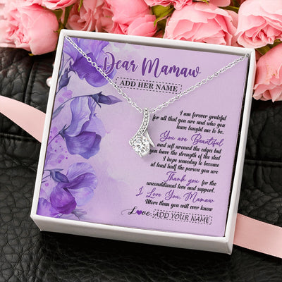 Alluring Beauty Necklace 14K White Gold Finish | 2 | Personalized To My Mamaw Gifts From Granddaughter Necklace Flower You Are Beautiful Gifts For Mamaw Mothers Day Birthday Christmas Gift Box Message Card | siriusteestore.myshopify