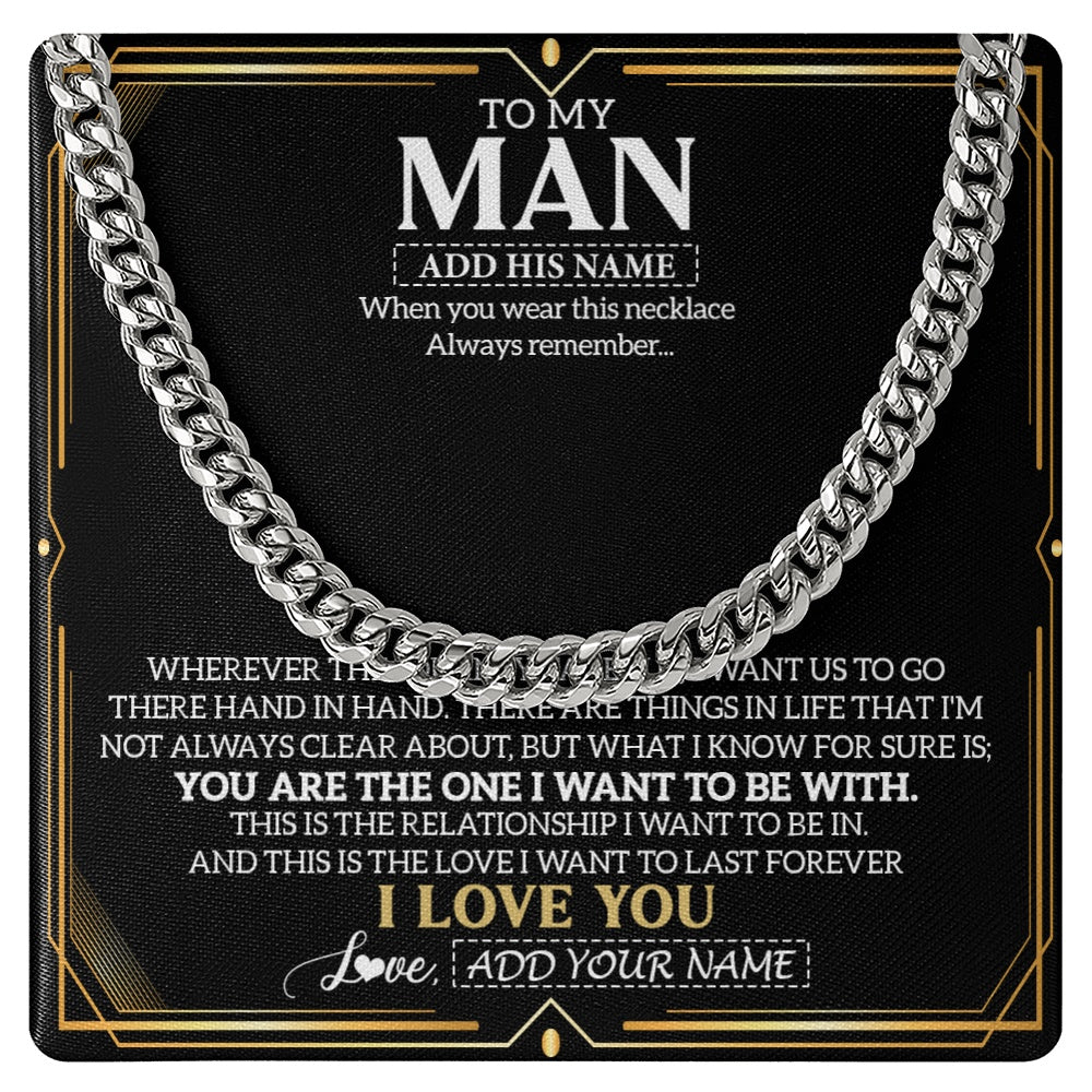Cuban Link Chain Necklace Stainless Steel | 1 | Personalized To My Man Necklace Gift From Girlfriend Love Letter For Boyfriend Husband Jewelry From Wife Gifts For Men Birthday Christmas Gift Box Message Card | https://siriusteestore.