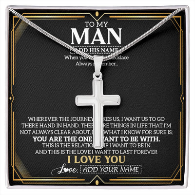 Stainless Cross Necklace Stainless Steel | 1 | Personalized To My Man Necklace Gift From Girlfriend Love Letter For Boyfriend Husband Jewelry From Wife Gifts For Men Birthday Christmas Gift Box Message Card | https://siriusteestore.