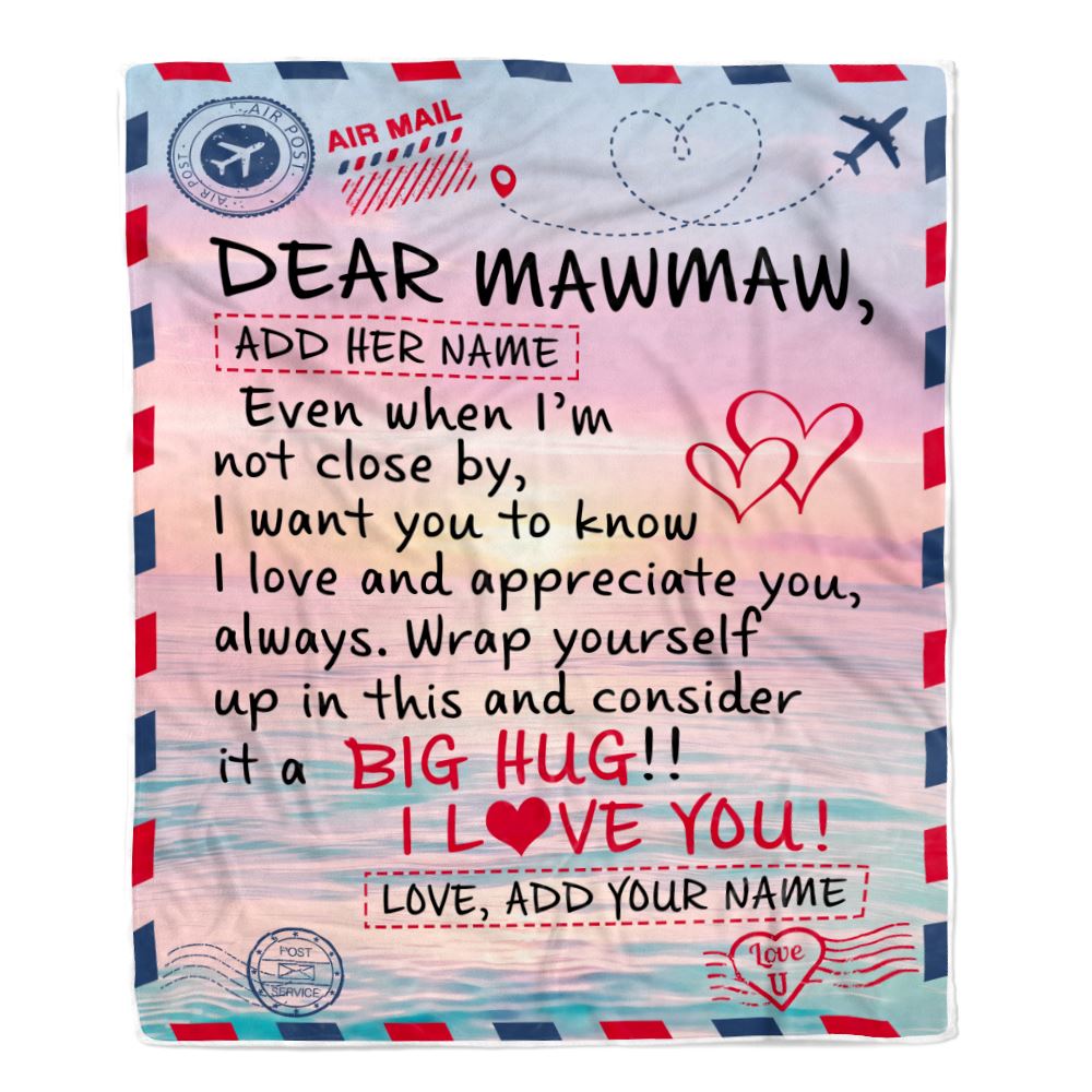 Personalized To My Mawmaw Blanket From Granddaughter Grandson Letter Mail To Mawmaw Gifts Happy Birthday Gifts Mothers Day Christmas Custom Name Fleece Blanket | siriusteestore