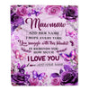 Personalized To My Mawmaw Gifts Blanket From Granddaughter Grandson Purple Floral Birthday Gifts For Mawmaw Mothers Day Christmas Custom Fleece Throw Blanket | siriusteestore