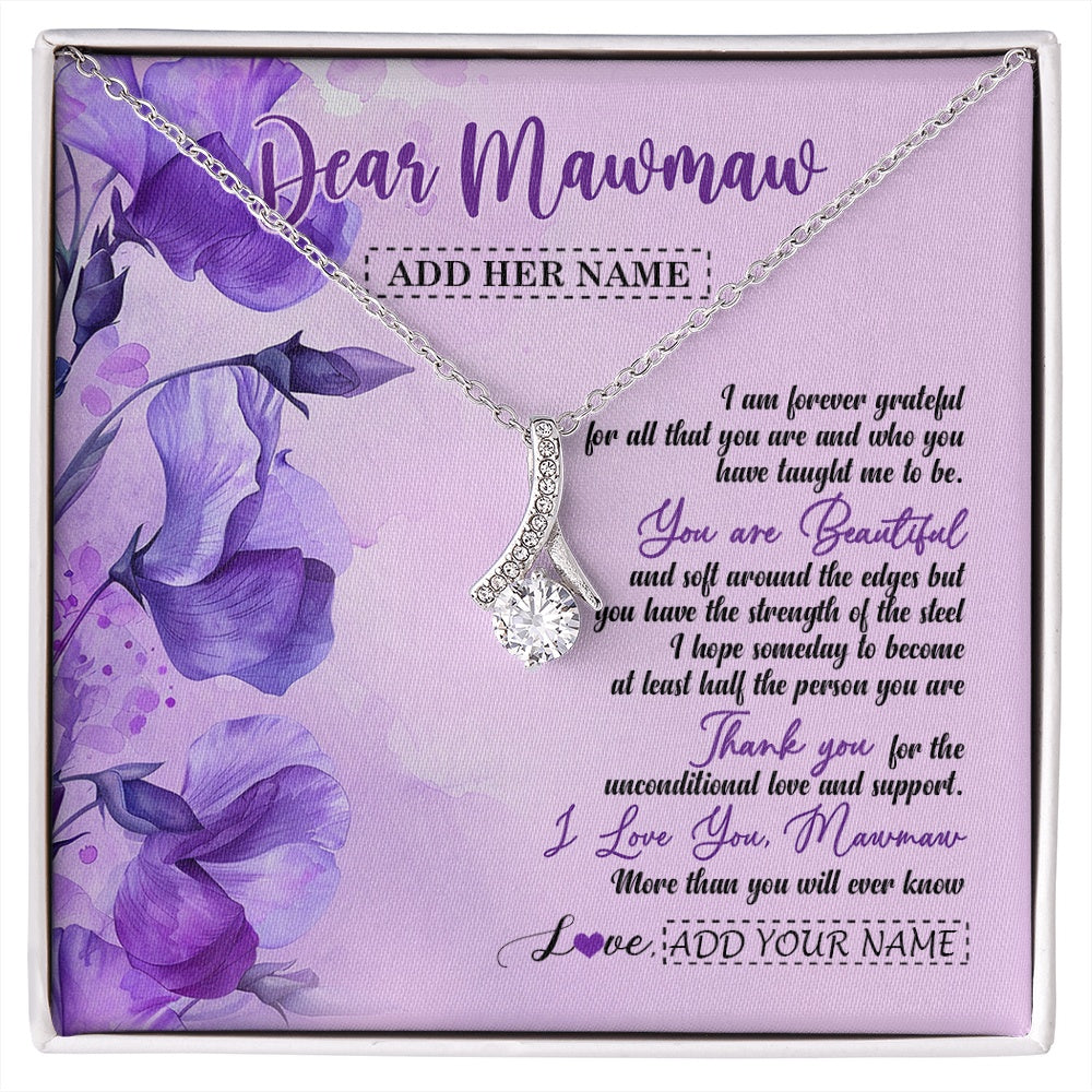 Alluring Beauty Necklace 14K White Gold Finish | 1 | Personalized To My Mawmaw Gifts From Granddaughter Necklace Flower You Are Beautiful Gifts For Mawmaw Mothers Day Birthday Christmas Gift Box Message Card | siriusteestore.myshopify